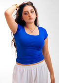Pre-order Blue sqaure neck